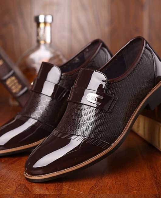Men's Embossed Leather Shoes