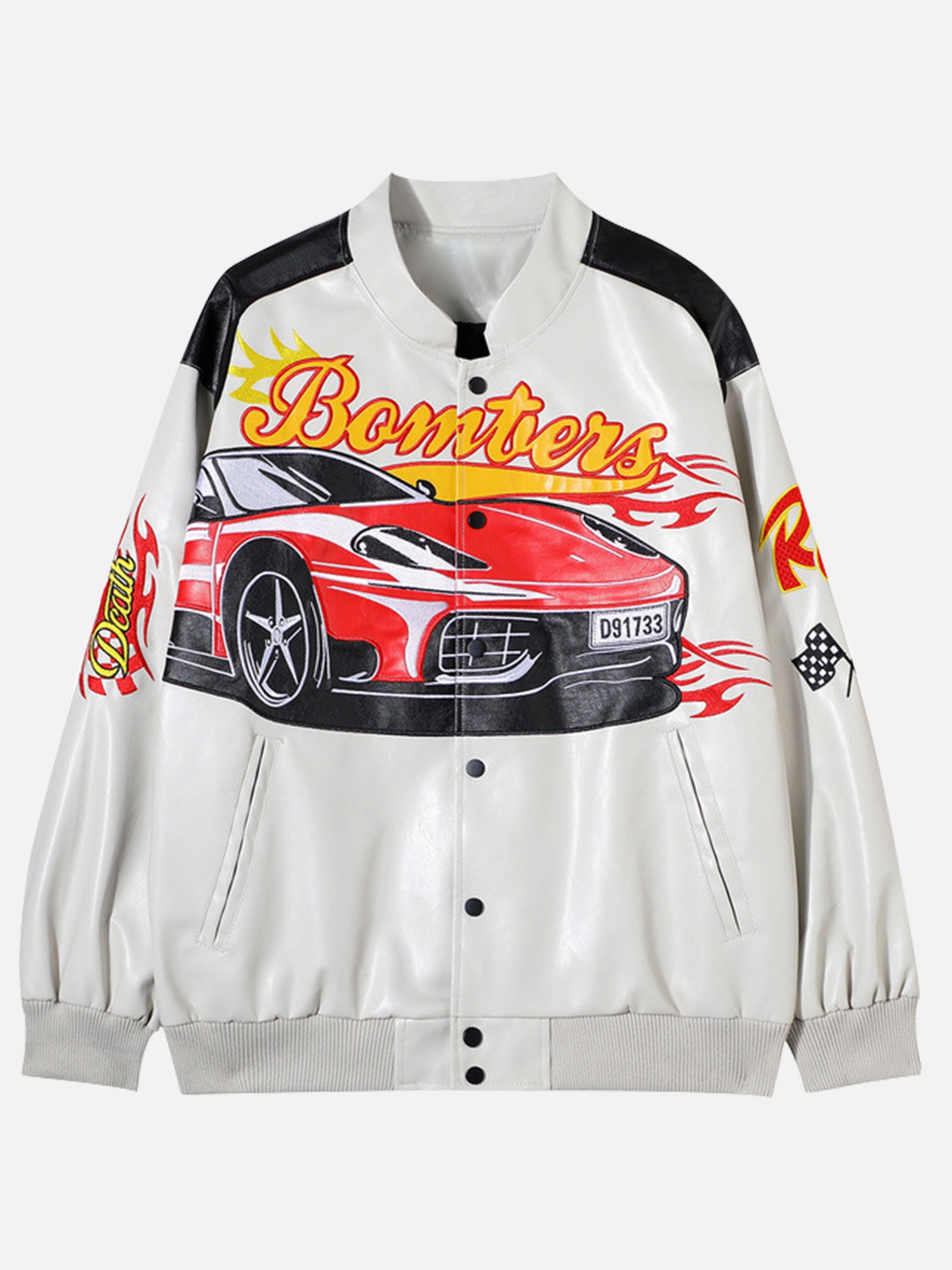 The Vimiaparty American Street Biker Baseball Suit Racing Suit Jacket