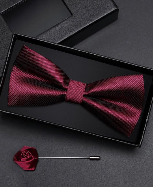Elegant Plain Jacquard Bow Tie