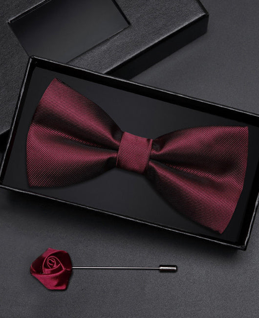Elegant Plain Jacquard Bow Tie