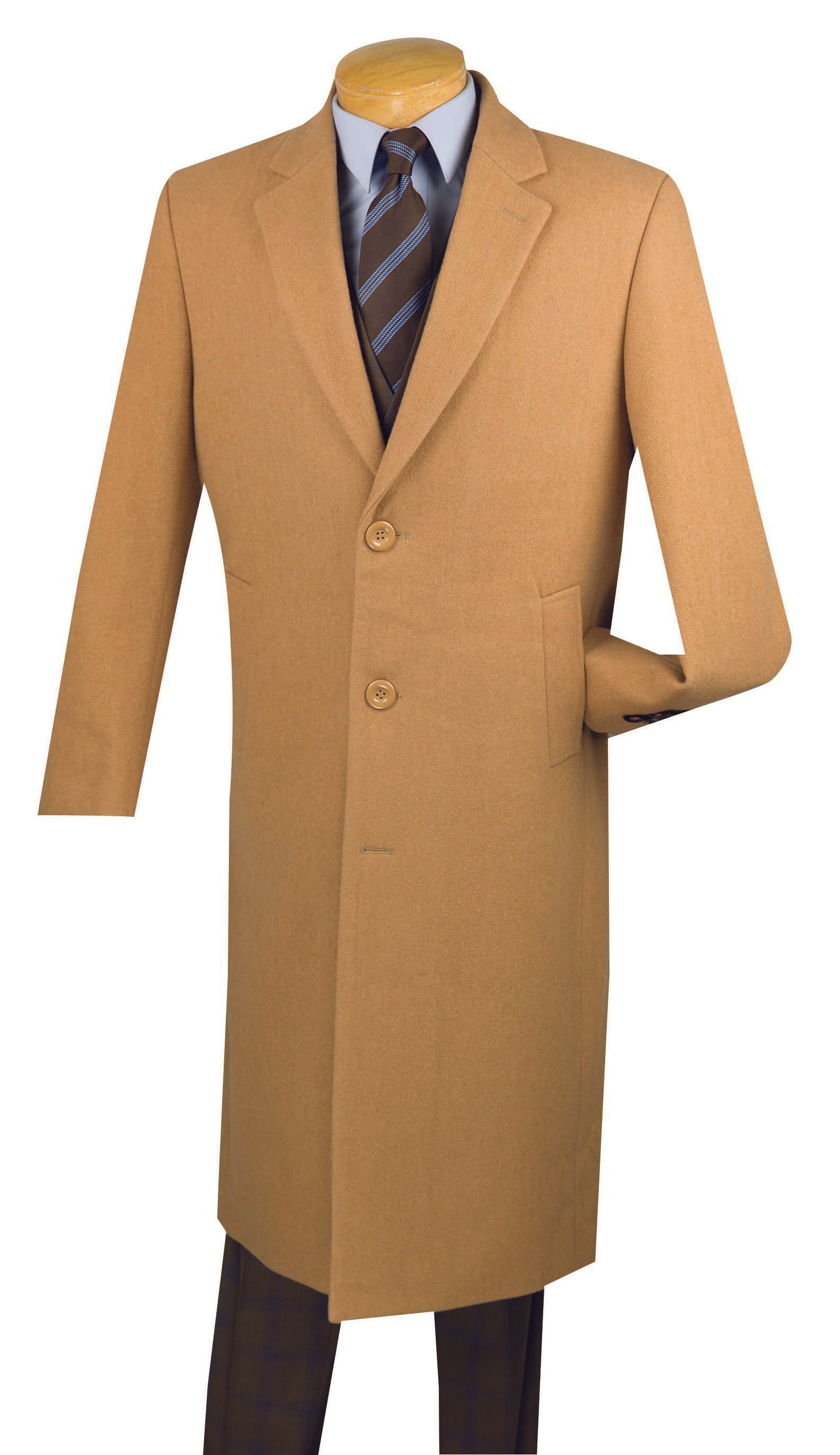 (5XL) Milan Collection - Wool and Cashmere Regular Fit Dress Top Coat 48