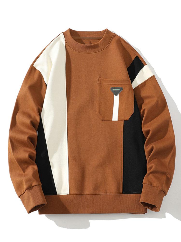 Color Block Sweatshirt With Pocket