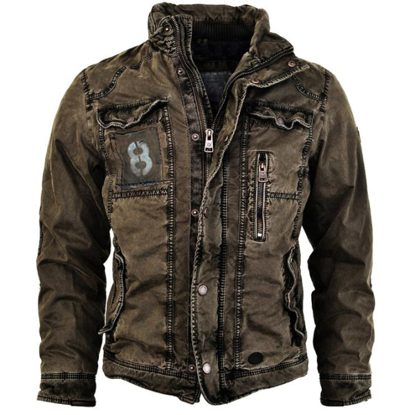 Mens Jacket Retro Washed Warm Jacket