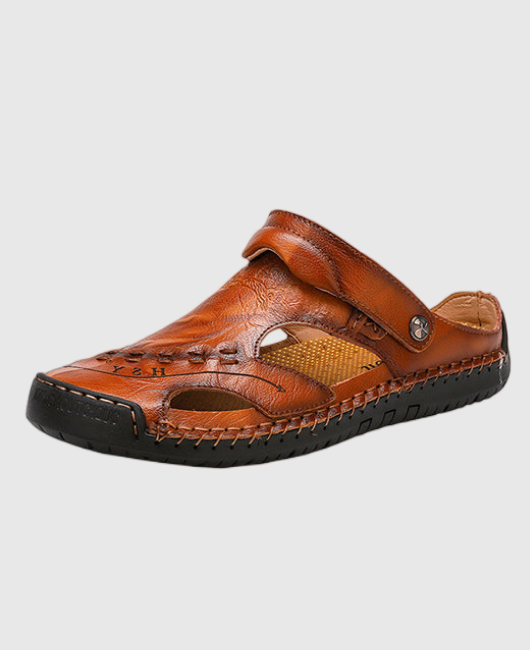 Cut Out Stitch Detail Slide Sandals