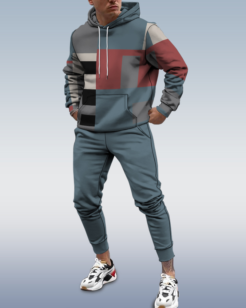 Men's Personalized Printed Hoodie Set 147