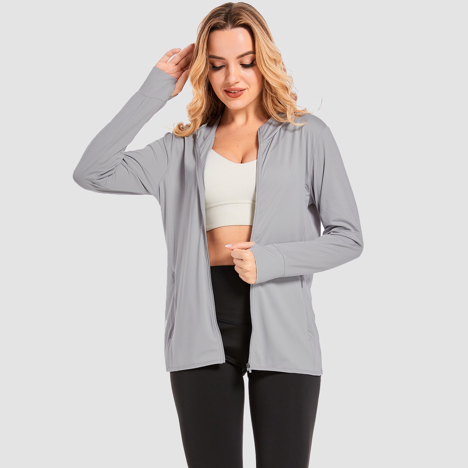 Women's UV Sun Protection Coat Shirts Long Sleeve Quick Dry Workout Hiking Athletic Jacket