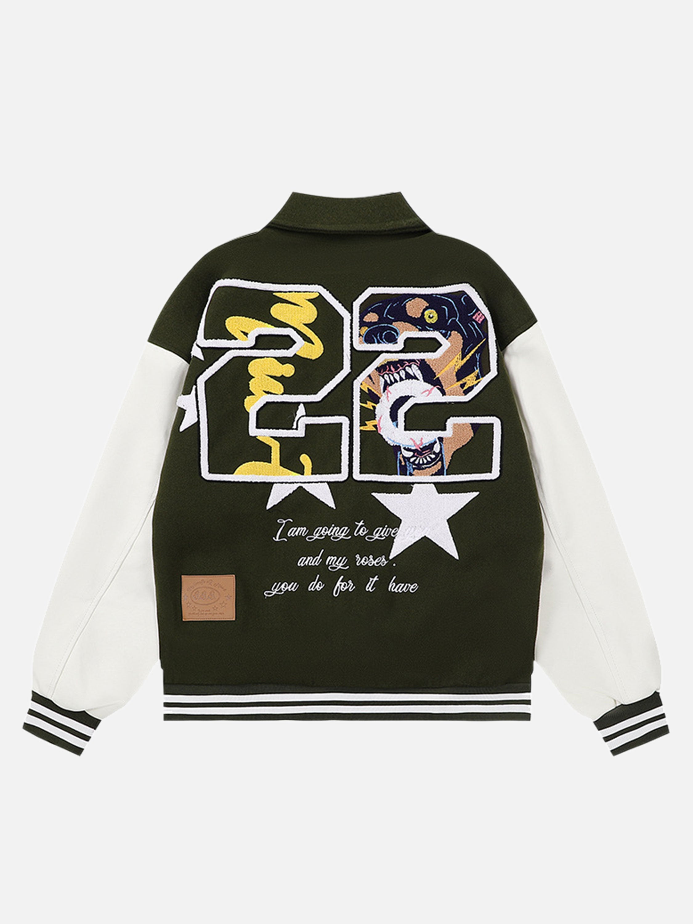 The Vimiaparty American High Street Vintage Embroidery Color Blocking Baseball Jacket