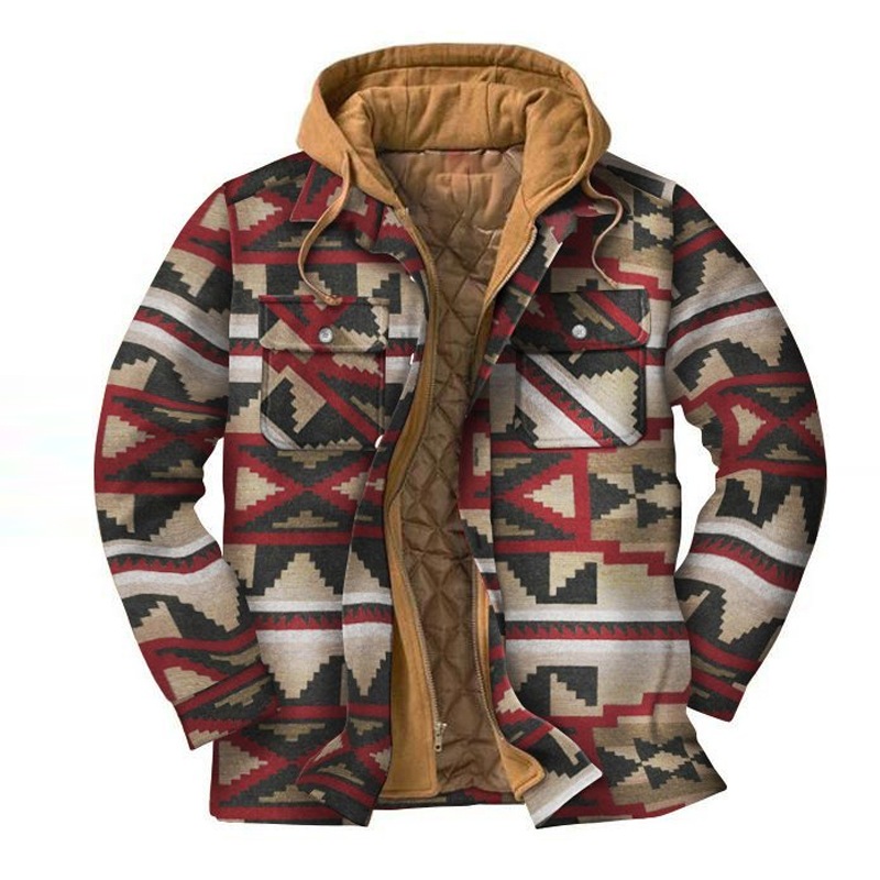Mens Winter Plaid Thick Casual Jacket