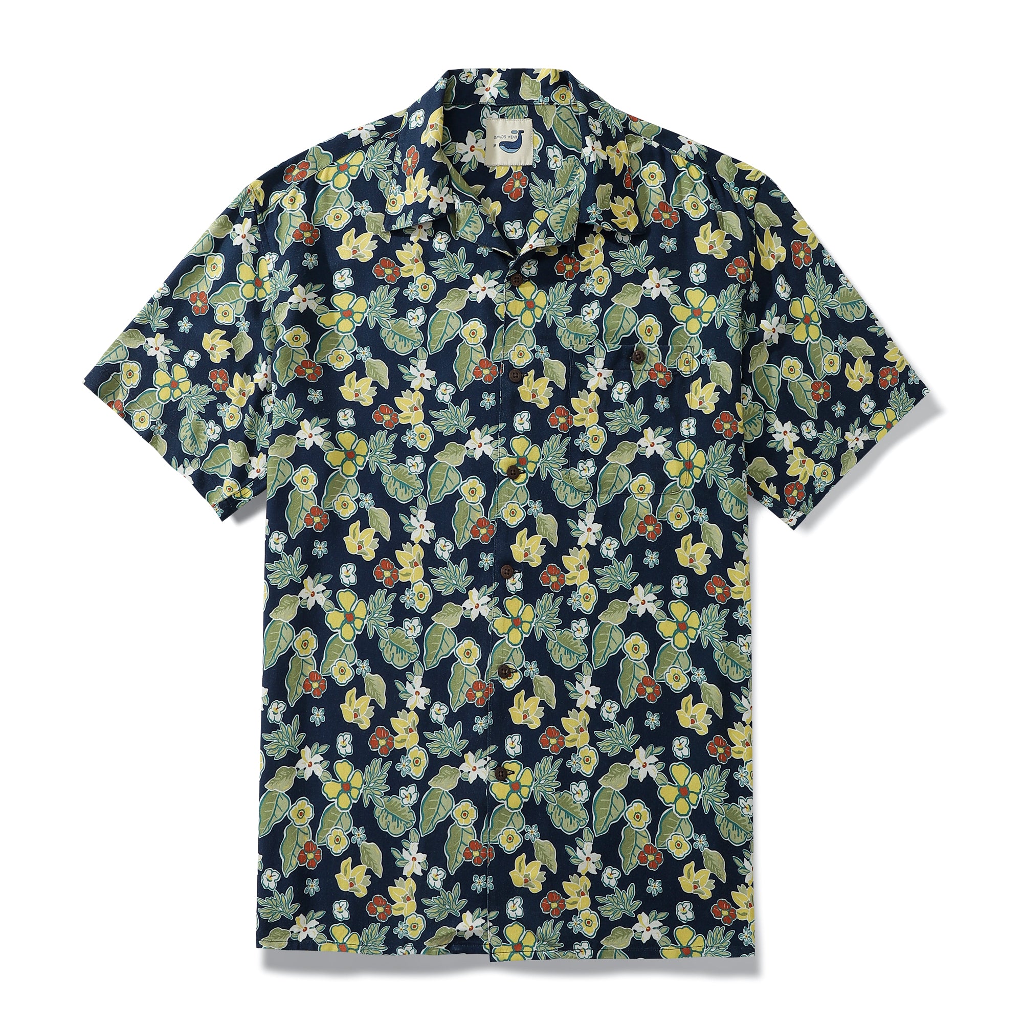 Childlike Southern Flowers 100% Rayon Soft And Comfortable Men's Aloha Shirt