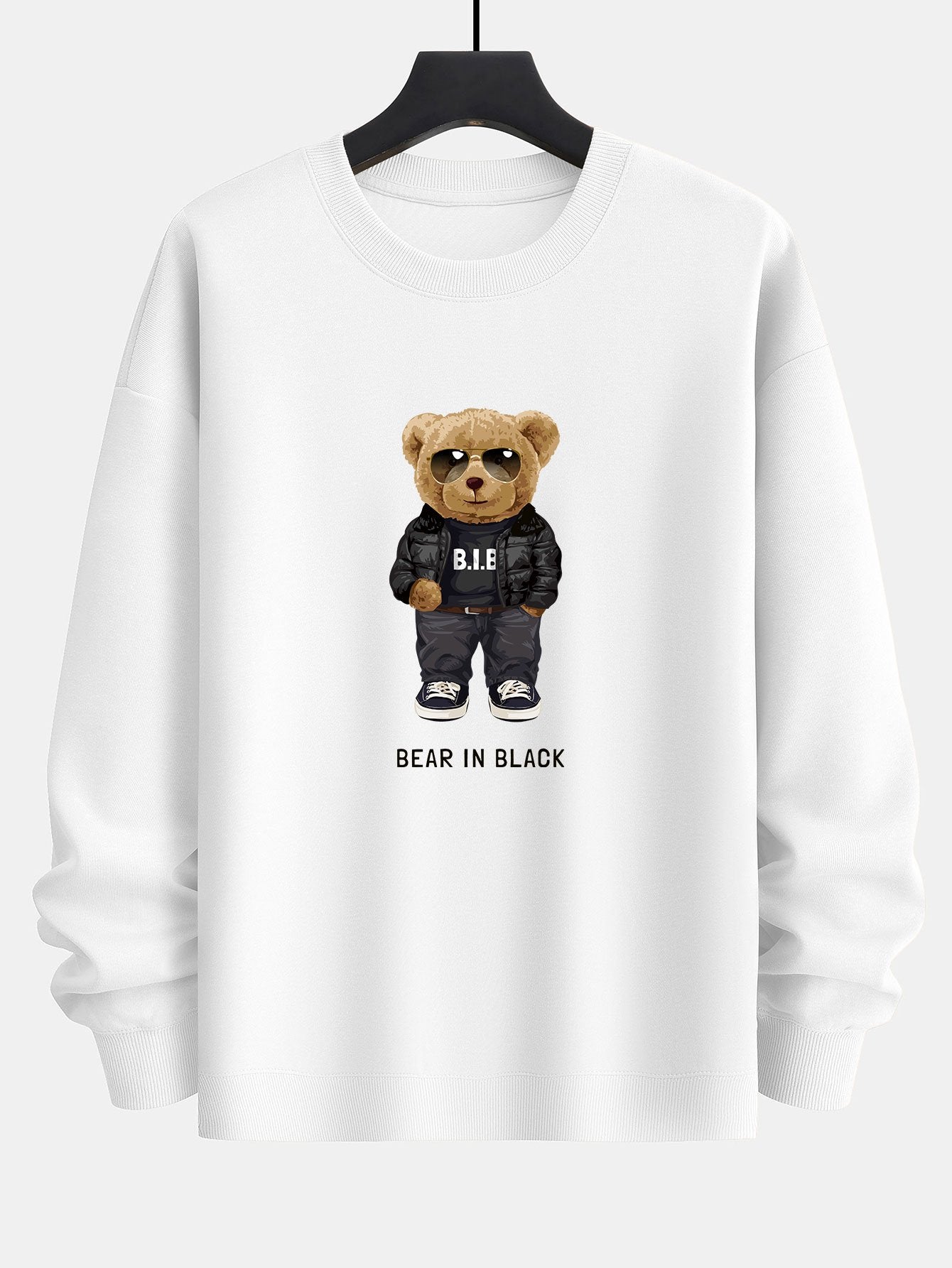 Bear In Black Print Relax Fit Sweatshirt