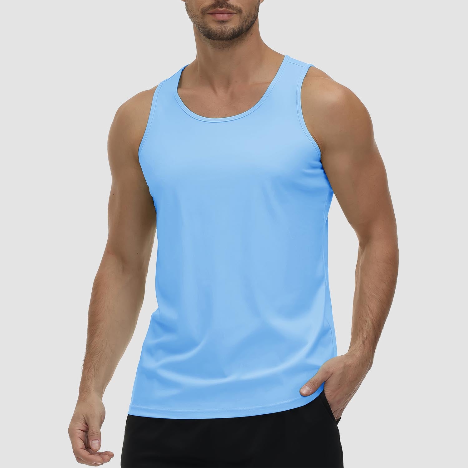 Men's Tank Top Quick Dry Stretchy Athletic Sleeveless Shirts for Workout Training