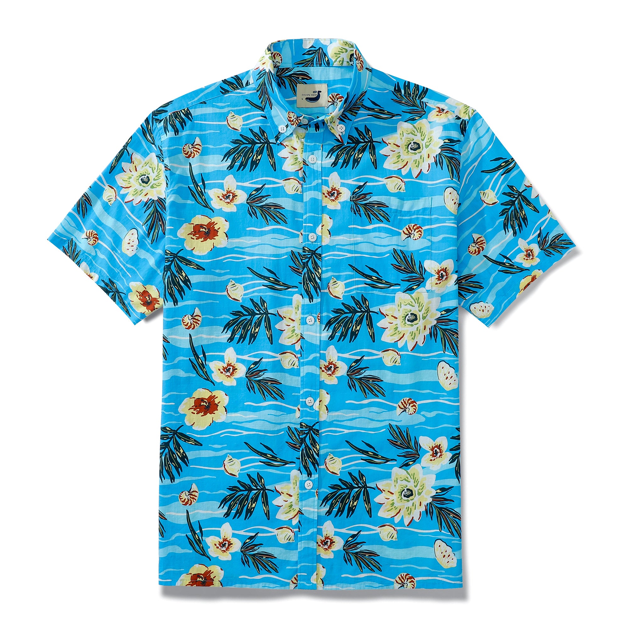 Tropical Print Floral Shirt Button-down Shell Button Men's Aloha