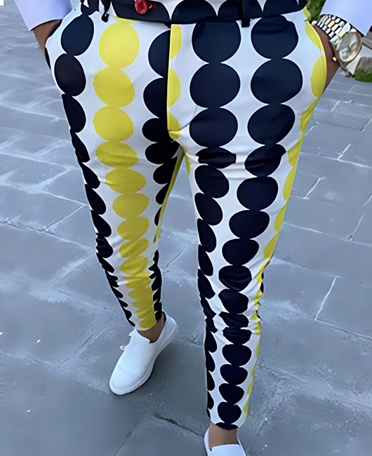 Casual Polka Dot Print Slim Fit Pocket Pencil Pants