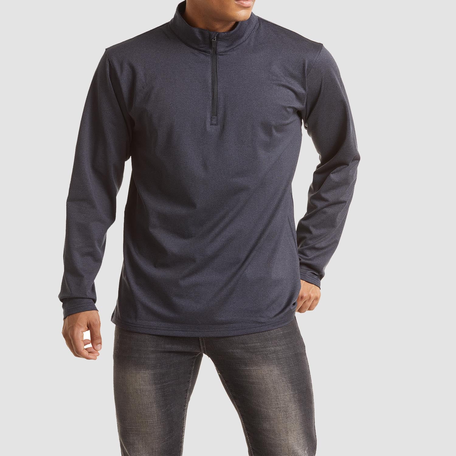 Men's Running Athletic Shirts 1/4 Zip Fleece Pullover Long Sleeve Sweatshirts for Winter
